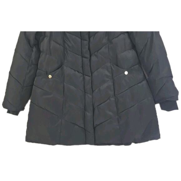 Steve Madden ~Woman XL/TG~ Black Detachable Hood Puffer Parka Zip-Up Coat. - Picture 15 of 16